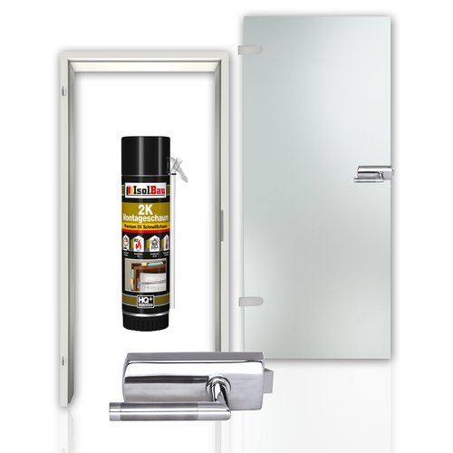 Komplettset Glastür versch. Dekore WESTAG Zarge Beschlagset V600CH-130